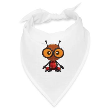 Ameise mit Brille Cartoon Kawaii Illustration - Bandana - Weiß - Vorne