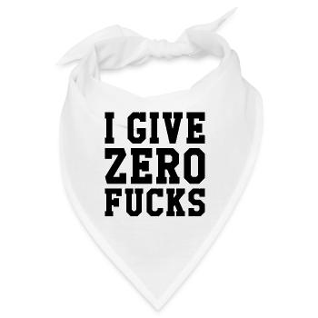 I Give Zero Fucks - Bandana - Weiß - Vorne