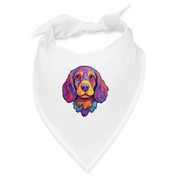 Portugiesischer Wachhund Rasse Cartoon Kawaii Illus - Bandana - Weiß - Vorne