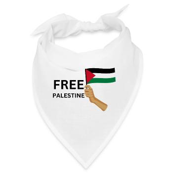 FREE PALASTINE | Gaza | Demonstration - Bandana - Weiß - Vorne