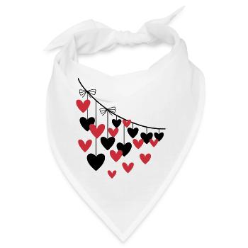Herzgirlande Viele Herzen - Bandana - Weiß - Vorne