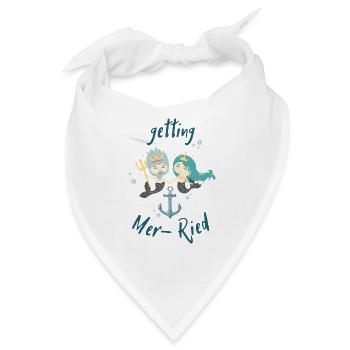 Getting Mer-Ried - Meerjungfrau Hochzeit JGA - Bandana - Weiß - Vorne