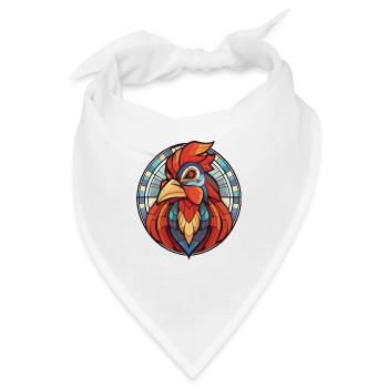 Hahn Bunte Aquarell-Tierillustration - Bandana - Weiß - Vorne