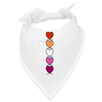 Lesbe Lesben Lesbisch Herzen - Bandana - Weiß - Vorne