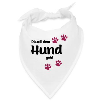 Die Mit Dem Hund Geht - Edition Colored Paw - Bandana - Weiß - Vorne
