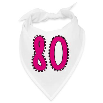 80. 80 JAHRE. 80. JAHRESTAG. 80-JÄHRIGES JUBILÄUM. - Bandana - Weiß - Vorne