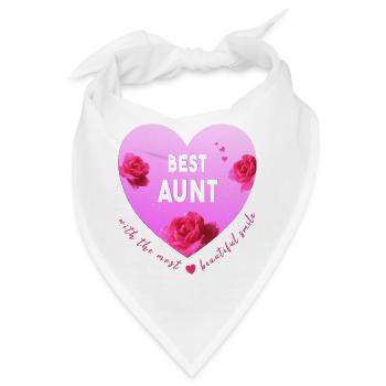 best aunt - Bandana - Weiß - Vorne