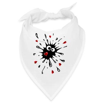 Klecks mit Herzen - Bandana - Weiß - Vorne