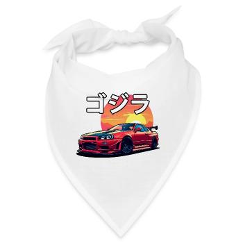 R34 Sonnenuntergang - Bandana - Weiß - Vorne