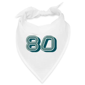 80. 80 JAHRE. 80. JAHRESTAG. 80-JÄHRIGES JUBILÄUM. - Bandana - Weiß - Vorne