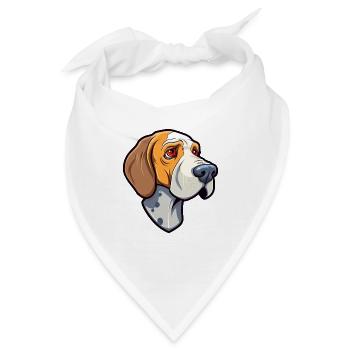 Cao de Castro Laboreiro Hunderasse Cartoon Kawaii I - Bandana - Weiß - Vorne