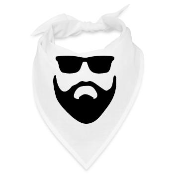Bart Bart Hipster wie ein Boss - Bandana - Weiß - Vorne