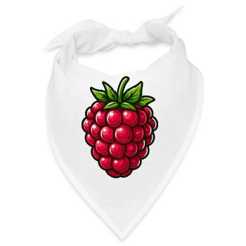Himbeere, Obst - Bandana - Weiß - Vorne