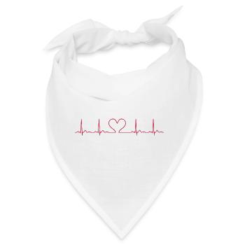 Herzschlag-EKG-Linie Medizinischer Pulswellen-Ikon-Vektor - Bandana - Weiß - Vorne