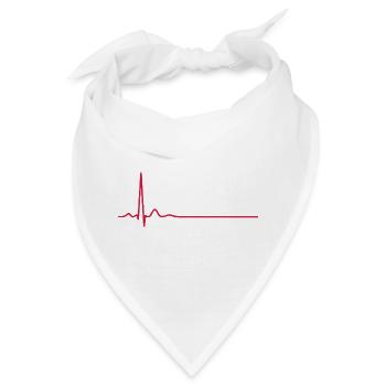 Herzschlag-EKG-Linie Medizinischer Pulswellen-Ikon-Vektor - Bandana - Weiß - Vorne