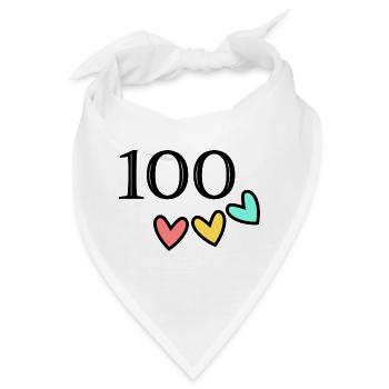 100. 100 JAHRE. 100-JÄHRIGES JUBILÄUM. 100. GEBURTSTAG - Bandana - Weiß - Vorne
