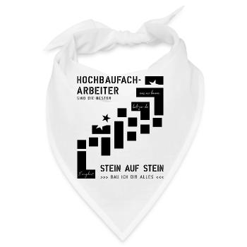 Hochbaufacharbeiter Maurer - Bandana - Weiß - Vorne