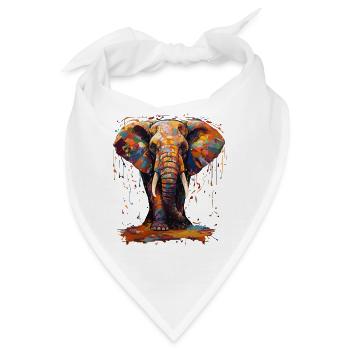 Elephant farbenfroh - Bandana - Weiß - Vorne