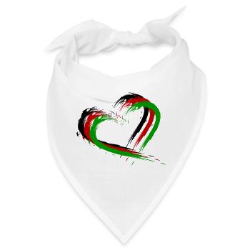 Herz Bürste Afghanistan Flagge Fahne Neu - Bandana - Weiß - Vorne
