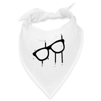 Schwarze Sonnenbrille mit Regentropfen - Bandana - Weiß - Vorne