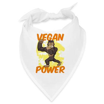 Vegan Power Gorilla Veganer Veganerin - Bandana - Weiß - Vorne