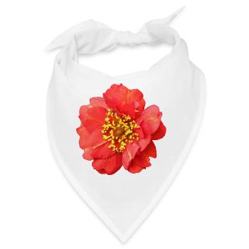rote Blume Rose - Bandana - Weiß - Vorne