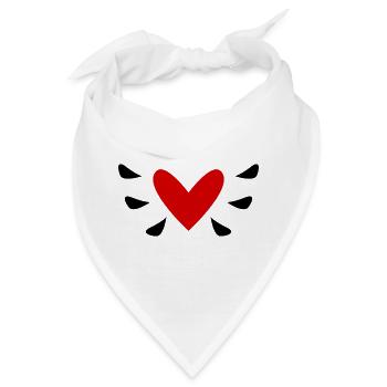 HERZ. HERZ. HERZ. KÜSSEN. SCHMATZEN. KÜSST. LÄCHELN. - Bandana - Weiß - Vorne