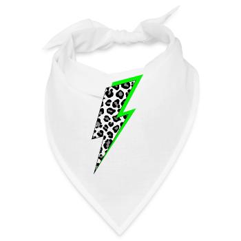 Blitz Leoparden Muster mit Neon Schatten - Bandana - Weiß - Vorne