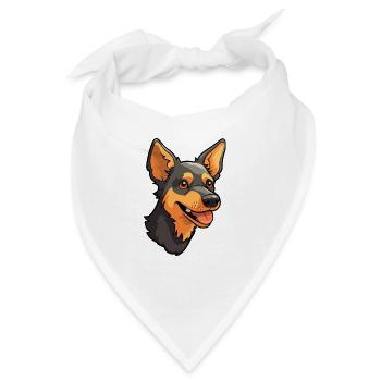 Lancashire Heeler Hunderasse Cartoon Kawaii Illustration - Bandana - Weiß - Vorne