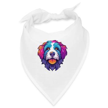 Picardie Schäferhund Hund Rasse Cartoon Kawaii Illustra - Bandana - Weiß - Vorne