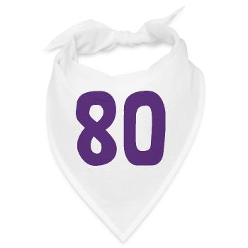 80. 80 JAHRE. 80-JÄHRIGES JUBILÄUM. 80. GEBURTSTAG. - Bandana - Weiß - Vorne