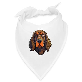Friesische Vorstehhunderasse Cartoon Kawaii Illustra - Bandana - Weiß - Vorne