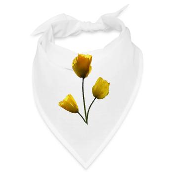 Mohn gelbe Mohnblumen - Bandana - Weiß - Vorne