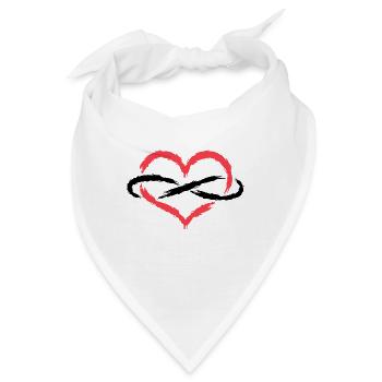 Herz Symbol Unendlich Endlos Liebe - Bandana - Weiß - Vorne