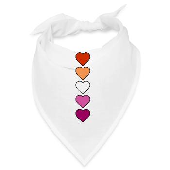 Lesbe lesbisch Herzen - Bandana - Weiß - Vorne