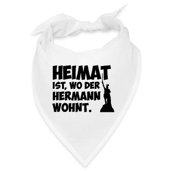 Heimat ist, wo der Hermann wohnt. - Bandana - Weiß - Vorne