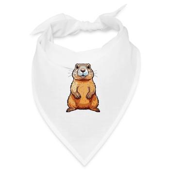 Gopher Buntes Aquarell Cartoon Kawaii Tier - Bandana - Weiß - Vorne