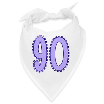 90. 90 JAHRE. 90. JAHRESTAG. 90-JÄHRIGES JUBILÄUM. - Bandana - Weiß - Vorne