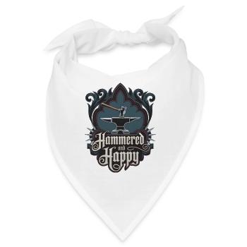 Gehämmert und glücklich - Bandana - Weiß - Vorne