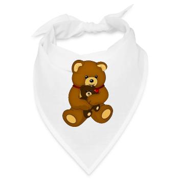 Teddybär Stofftier Bär Spielzeug - Bandana - Weiß - Vorne