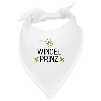 Baby Windel Prinz Krone - Bandana - Weiß - Vorne