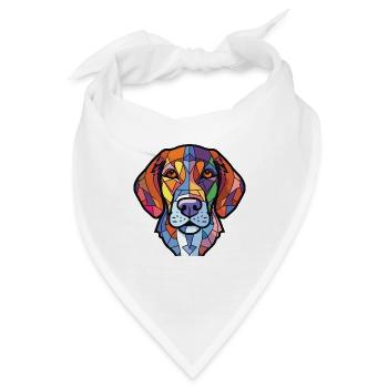 Cao De Castro Laboreiro Hunderasse Aquarellglas - Bandana - Weiß - Vorne