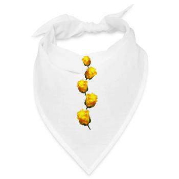 gelbe Rosen - Bandana - Weiß - Vorne