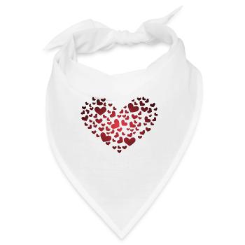 Herz aus Herzchen - Bandana - Weiß - Vorne