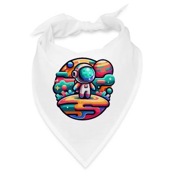 Kleiner Astronaut – Farbstrudel - Bandana - Weiß - Vorne