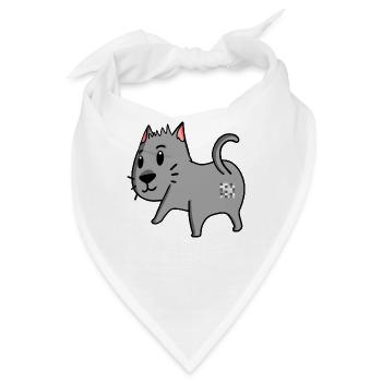 Katze Arsch - Katze Hintern - Bandana - Weiß - Vorne