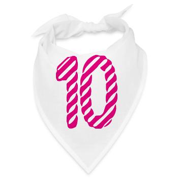 10. 10 JAHRE. 10-JÄHRIGES JUBILÄUM. 10-JÄHRIGES JUBILÄUM. - Bandana - Weiß - Vorne