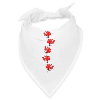 rote Blumen - Bandana - Weiß - Vorne