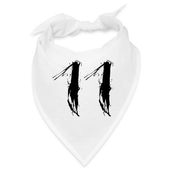 11 schwarz Nummer Zahl Elf Vektorgrafik - Bandana - Weiß - Vorne