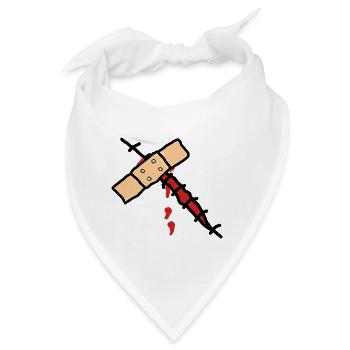 wunde mit pflaster - Bandana - Weiß - Vorne